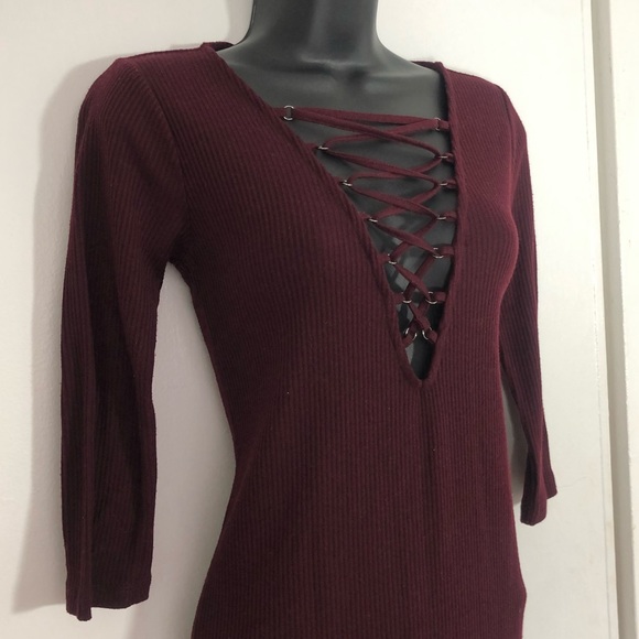 Forever 21 Plum Bodycon Dress - Picture 2 of 6